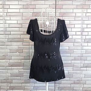 6 degrees women's contemporary top in black Size M